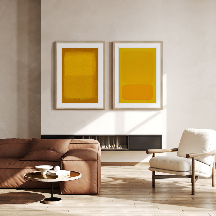 Luksus plakat i egeramme - Yellow Grunge II - École D´art - Incado