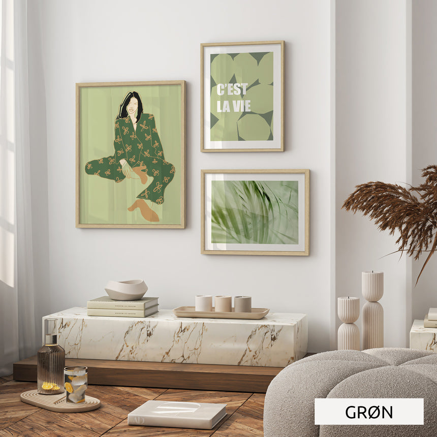 Billedvæg m. rammer og plakater - Elegance - Incado