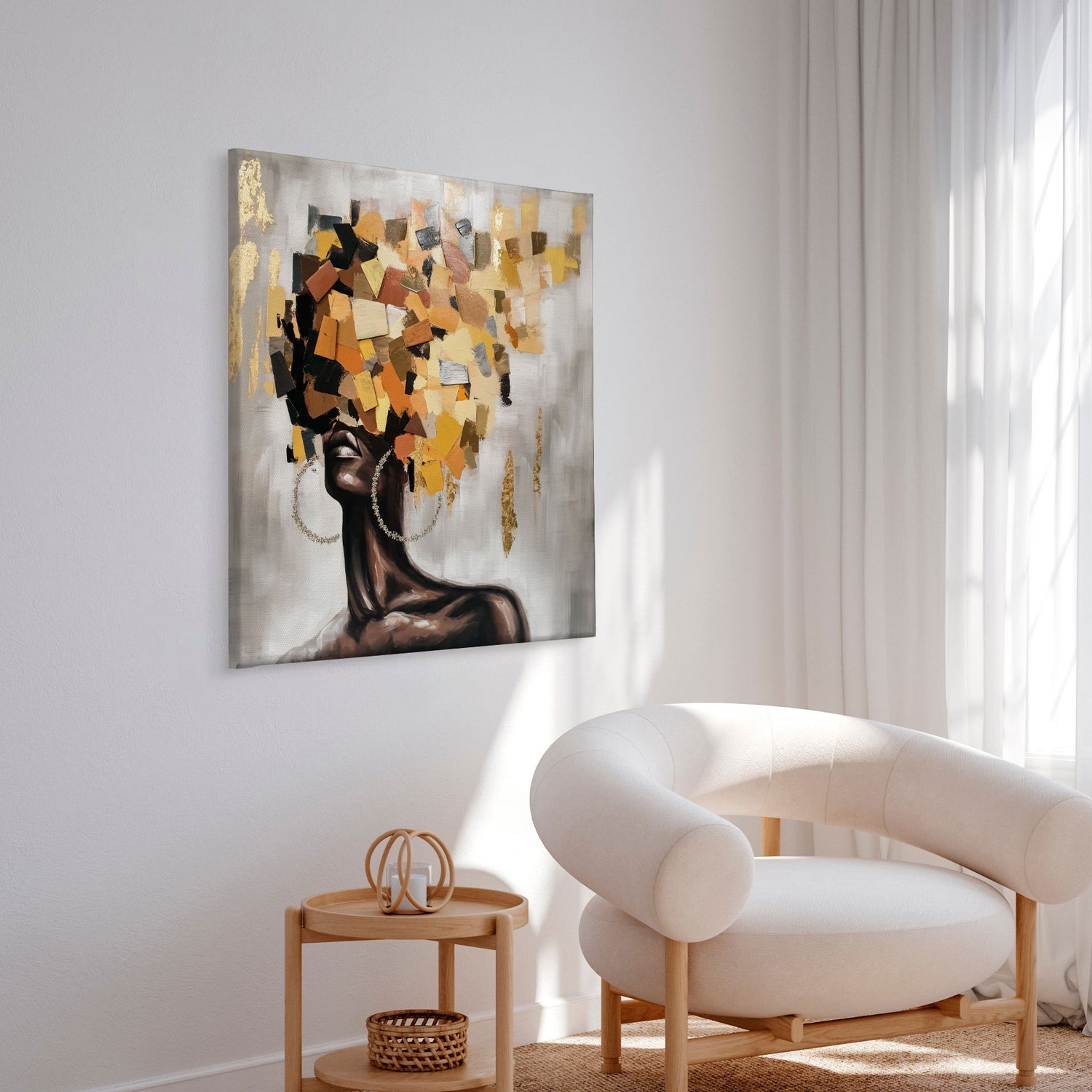 Håndlavet maleri - Wooden hair - Incado