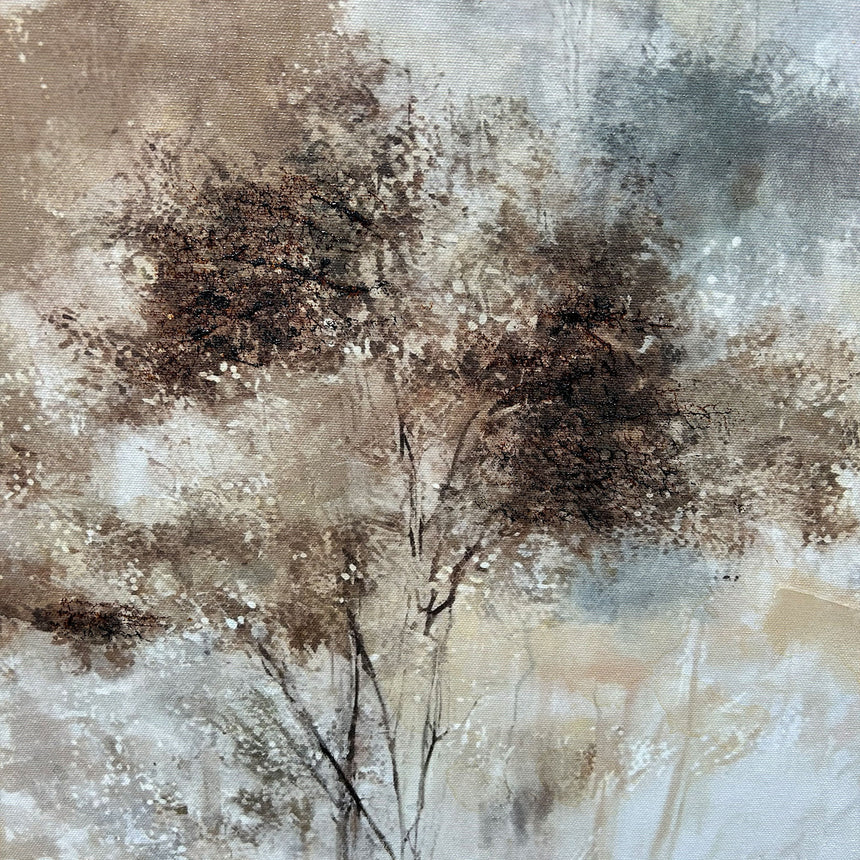 Håndlavet maleri med sort ramme - Dreamy Forest - Mixed media