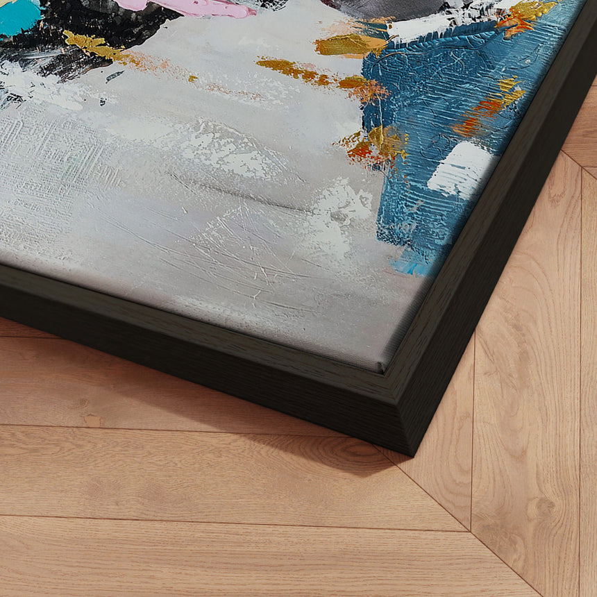 Håndlavet maleri med sort ramme - Muted Identity - Mixed media