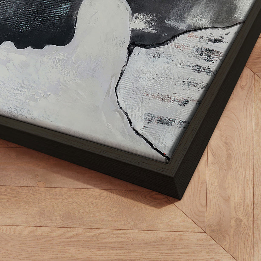 Håndlavet maleri med sort ramme - Behind the Brushstrokes - Mixed media