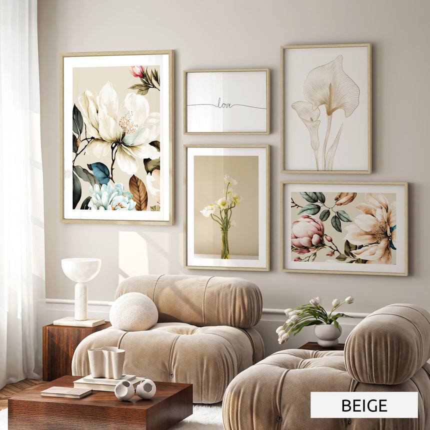 Billedvæg m. rammer og plakater - Flow - Incado