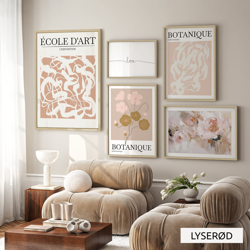 Billedvæg m. rammer og plakater - Flow - Incado