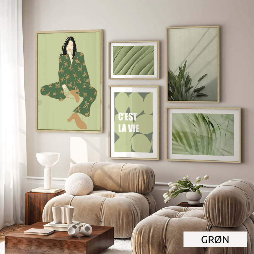 Billedvæg m. rammer og plakater - Flow - Incado