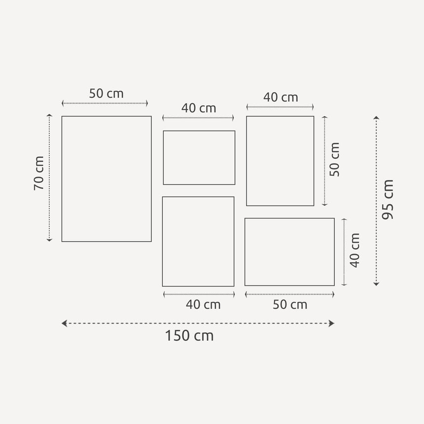 Billedvæg m. rammer og plakater - Flow - Incado
