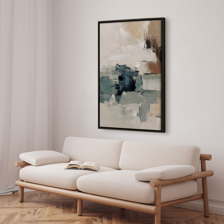 Håndlavet maleri med sort ramme - Silence of Color II - Mixed media