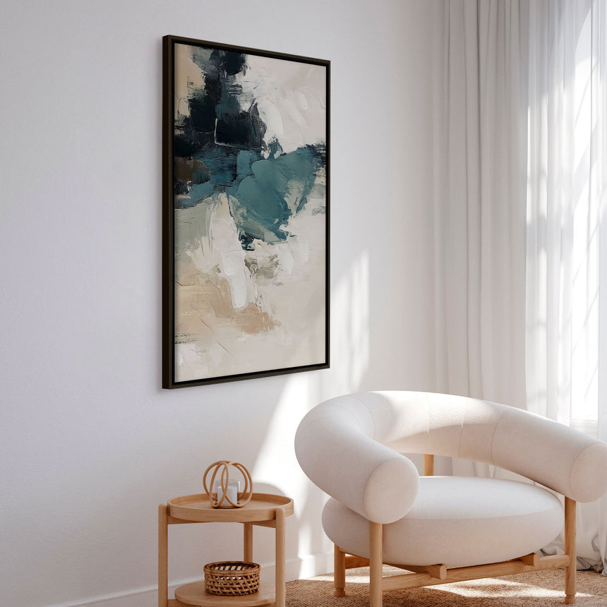 Håndlavet maleri med sort ramme - Silence of Color - Mixed media