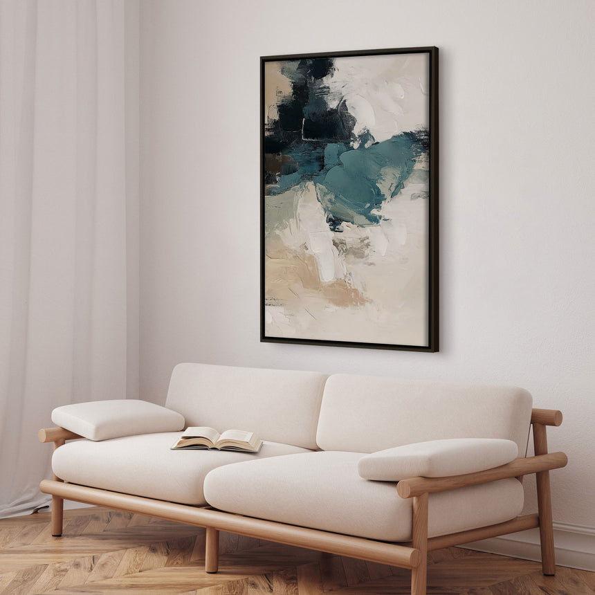 Håndlavet maleri med sort ramme - Silence of Color - Mixed media