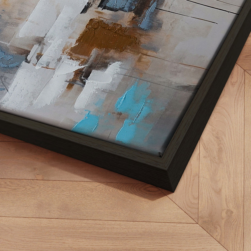Håndlavet maleri med sort ramme - Quiet Edges II - Mixed media