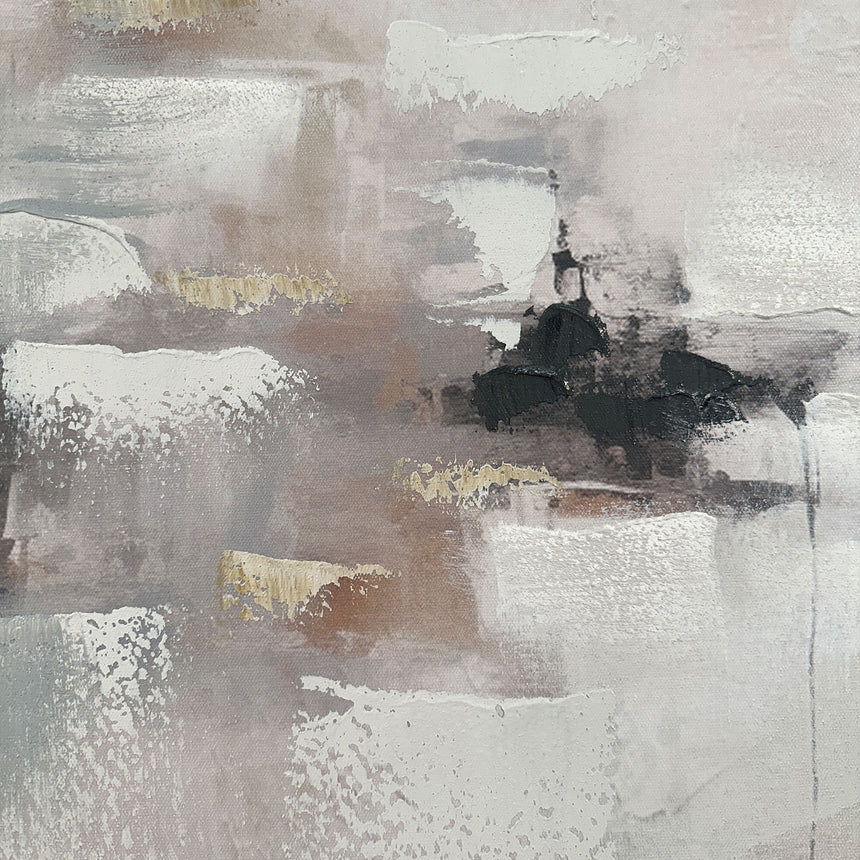 Håndlavet maleri med sort ramme - Fragments of Calm II - Mixed media