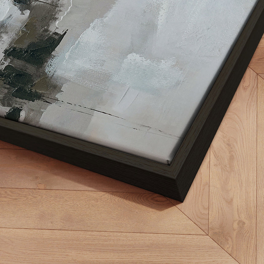 Håndlavet maleri med sort ramme - Fragments of Calm - Mixed media