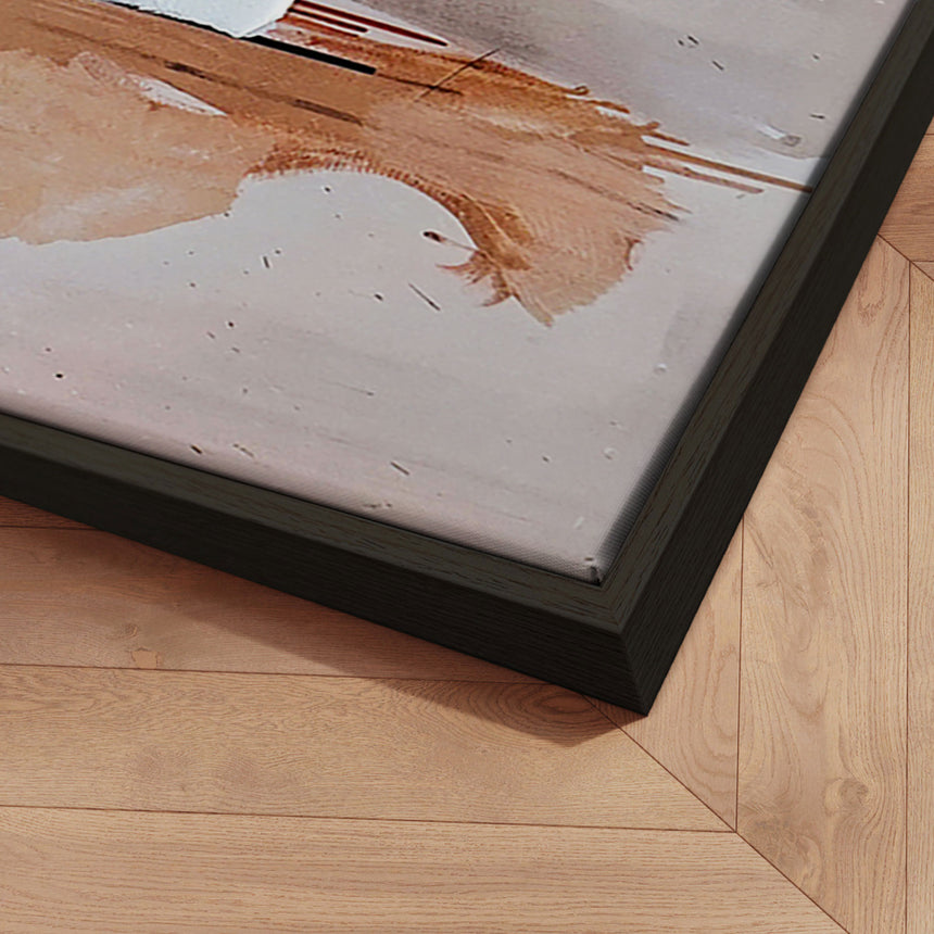 Håndlavet maleri med sort ramme - Echoes of Clay - Mixed media