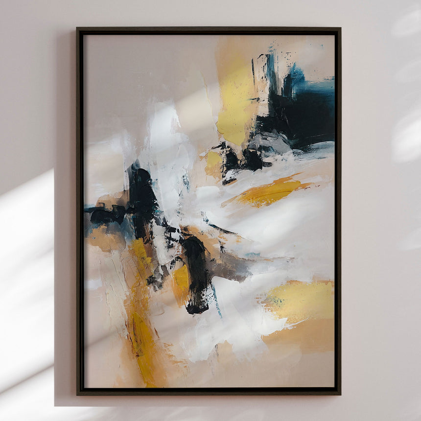 Håndlavet maleri med sort ramme - Soft Rebellion - Mixed media