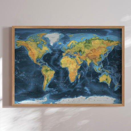 Verdenskort - Cobalt - Plakat - Incado