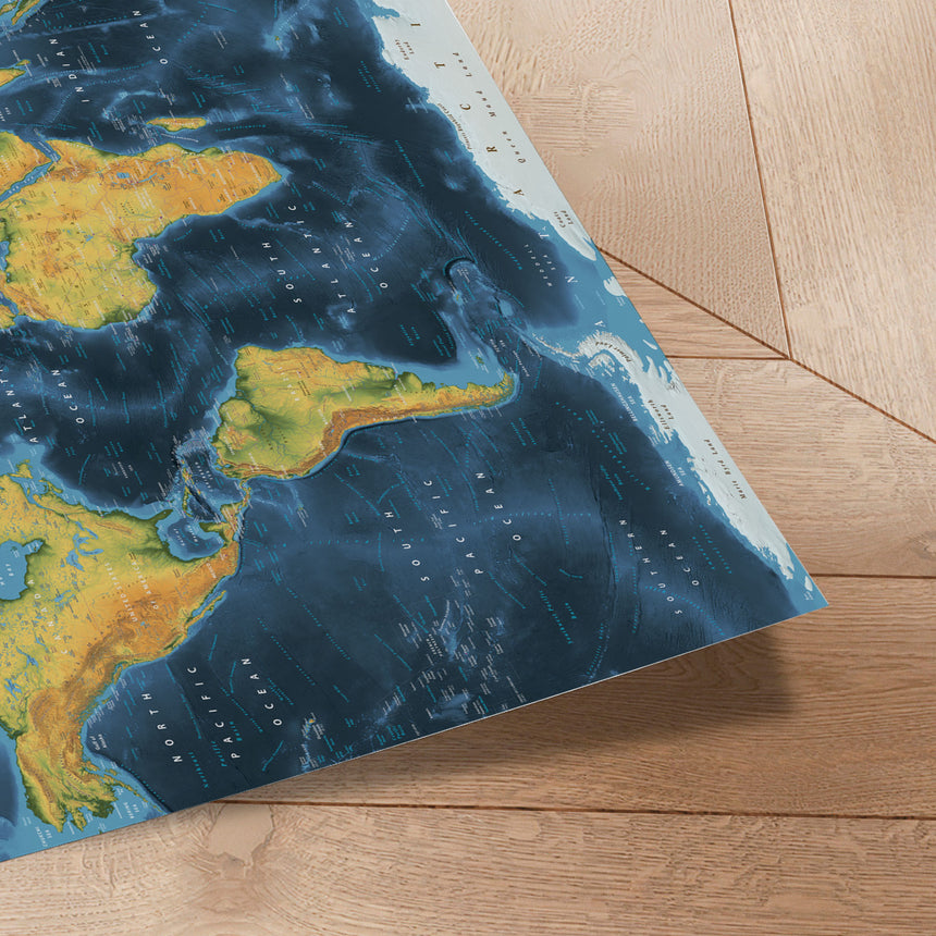 Verdenskort - Cobalt - Plakat - Incado