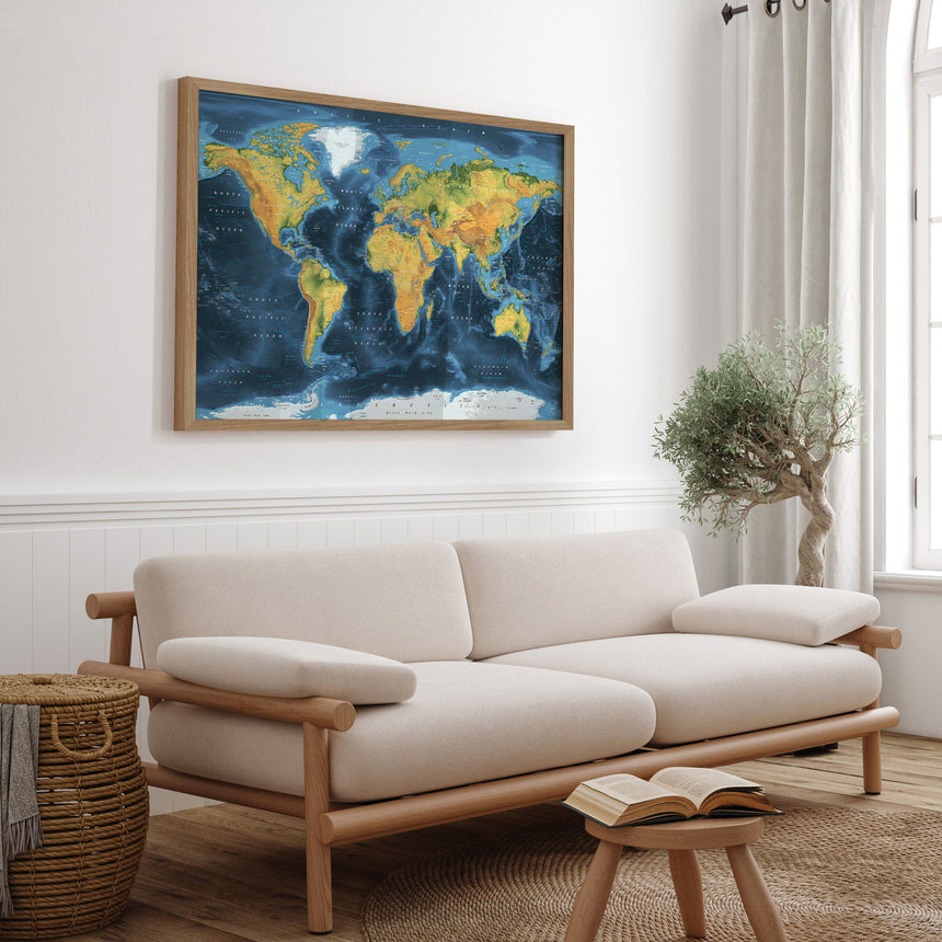 Verdenskort - Cobalt - Plakat - Incado