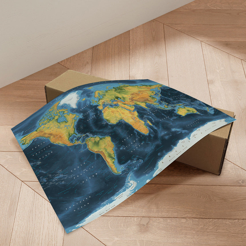 Verdenskort - Cobalt - Plakat - Incado