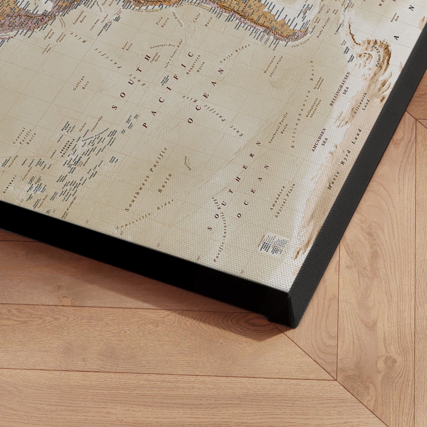 Verdenskort - Sand - Lærredstryk - Incado