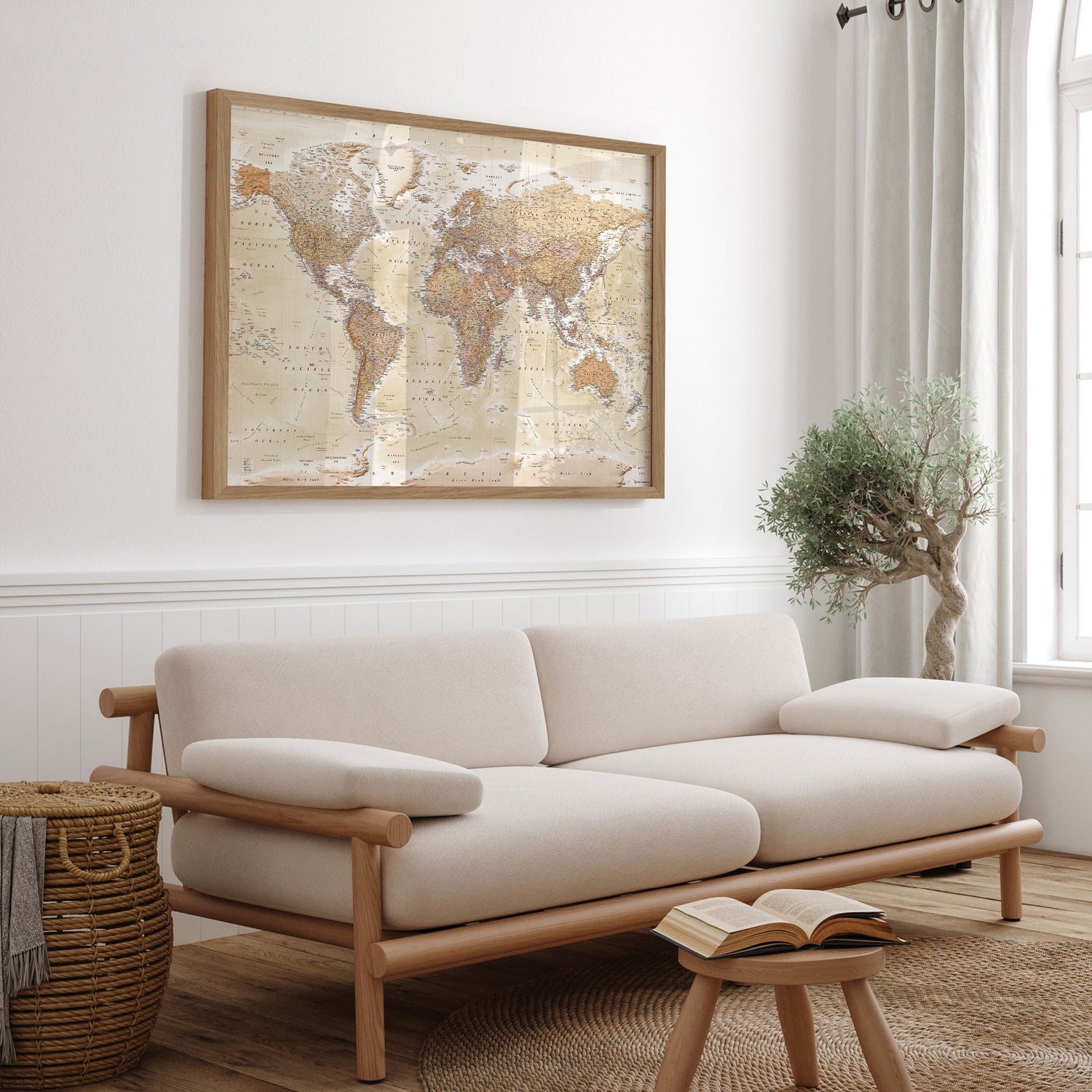 Verdenskort - Sand - Plakat - Incado