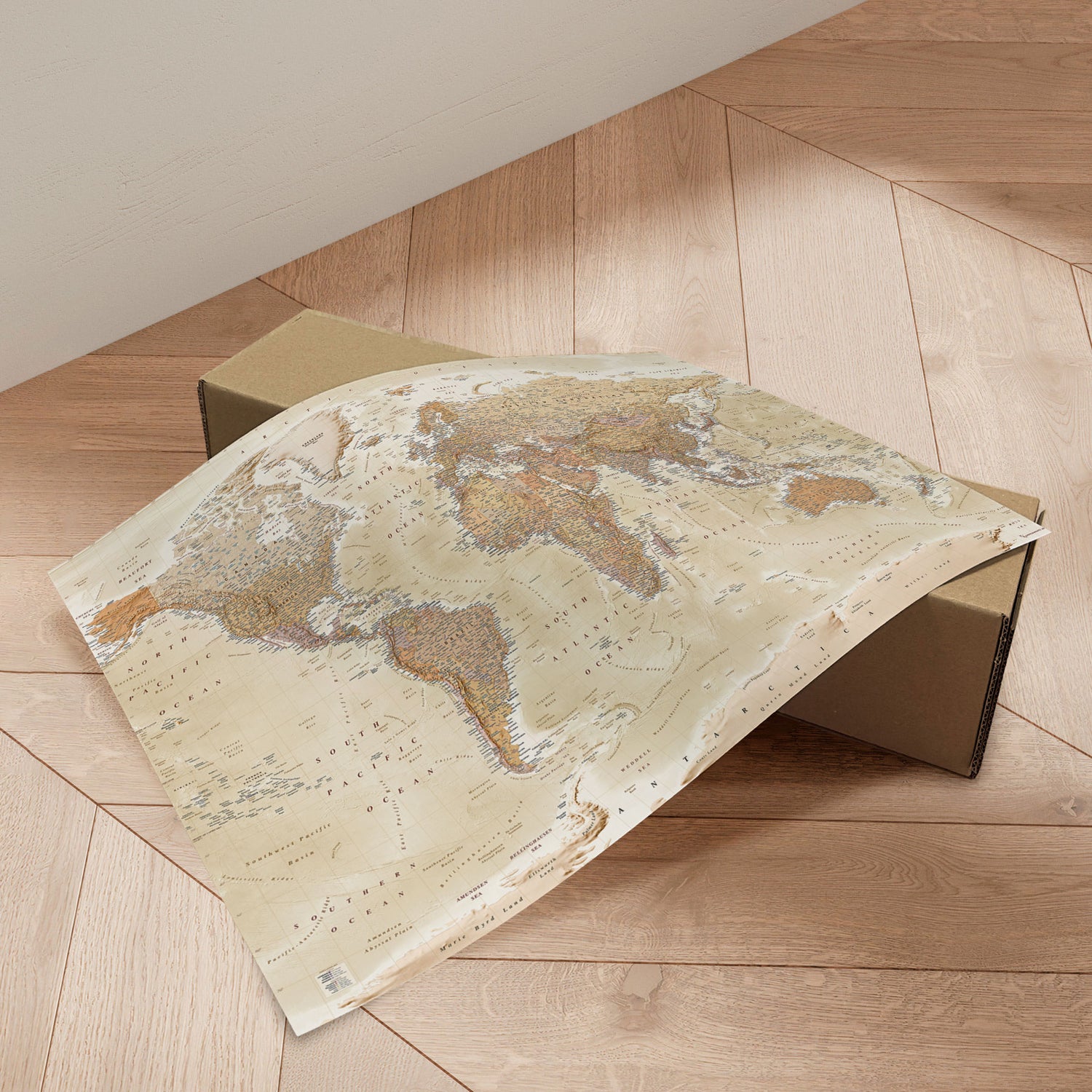 Verdenskort - Sand - Plakat - Incado