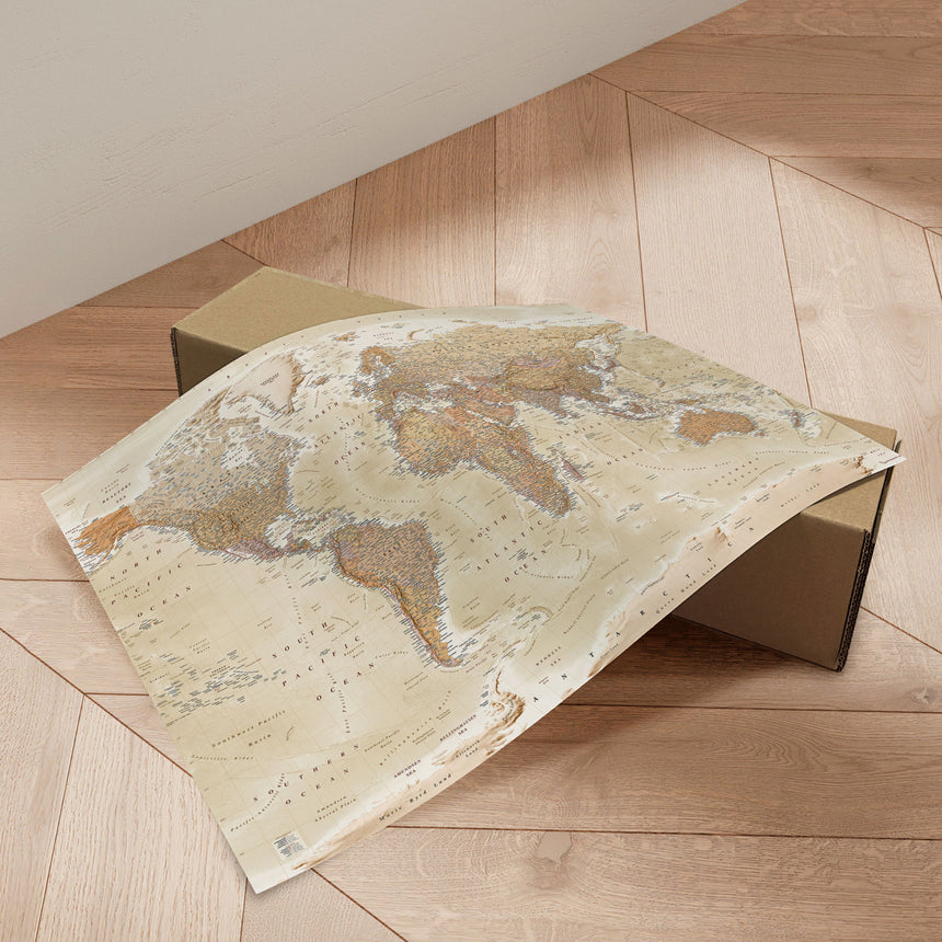 Verdenskort - Sand - Plakat - Incado