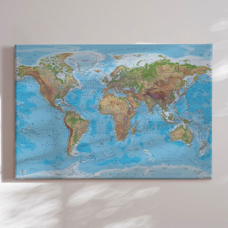 Verdenskort - Clarity - Lærredstryk - Incado