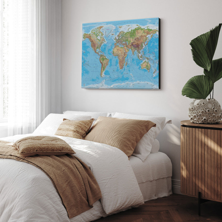 Verdenskort - Clarity - Lærredstryk - Incado