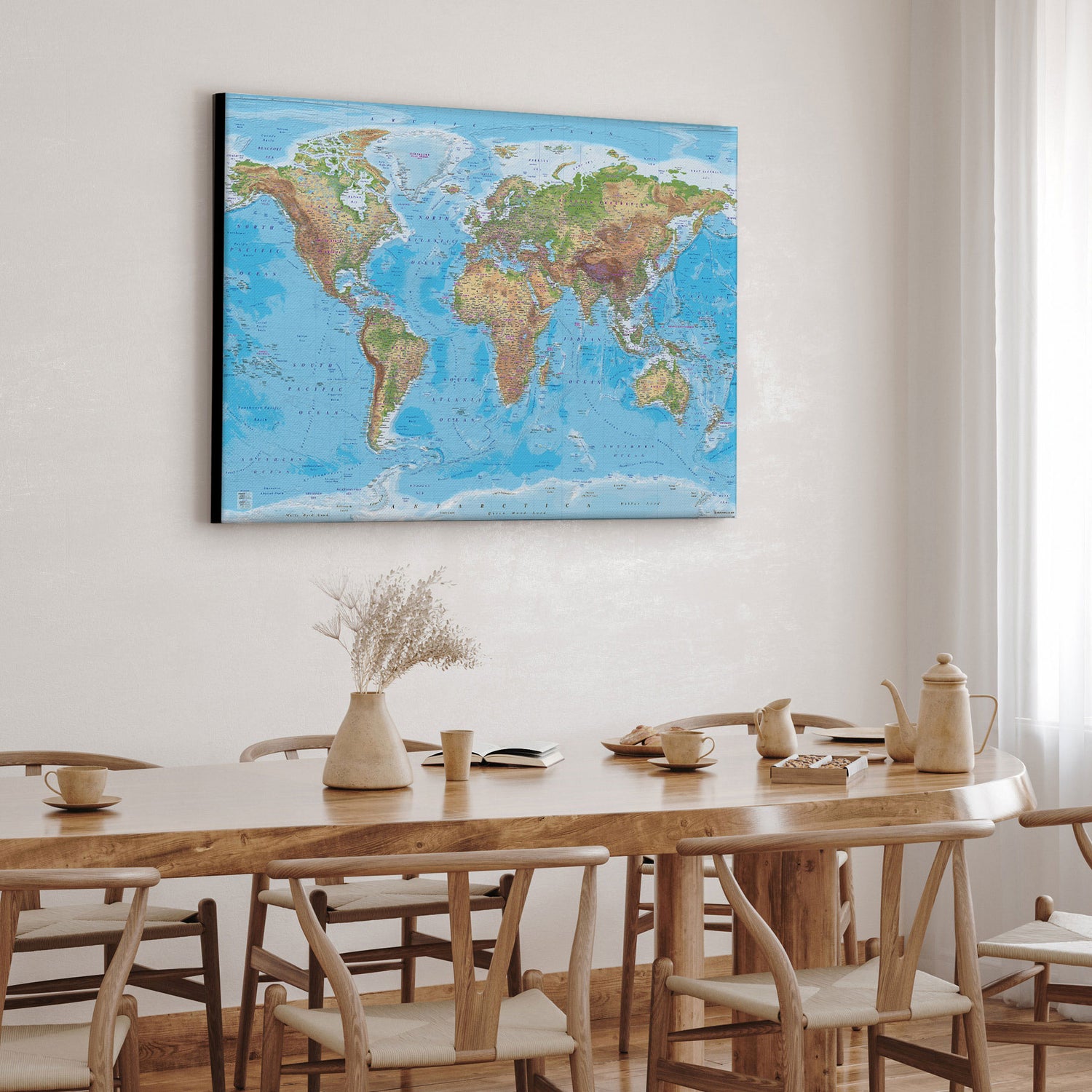 Verdenskort - Clarity - Lærredstryk - Incado