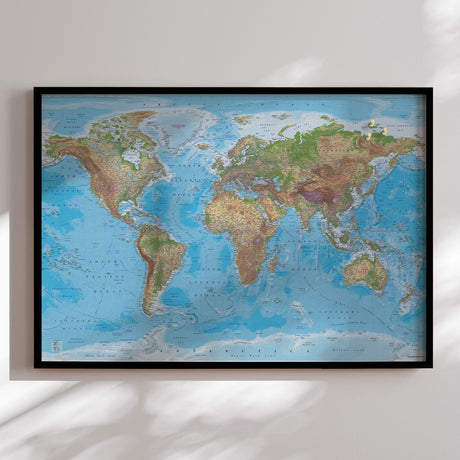 Verdenskort med sort ramme - Clarity - Opslagstavle - Incado