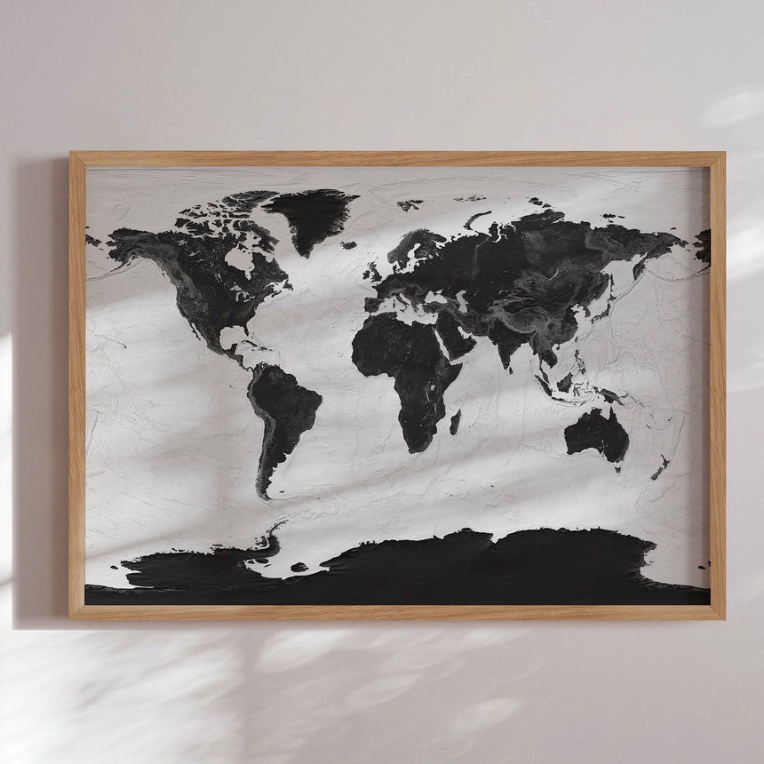 Verdenskort - Grey Current - Plakat - Incado