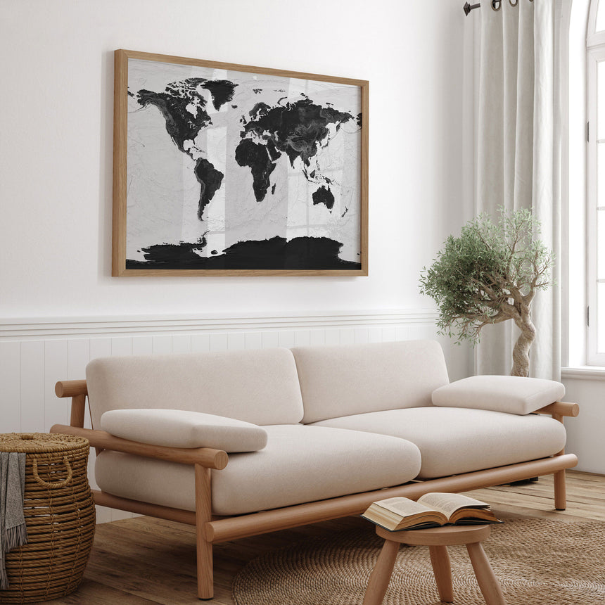 Verdenskort - Grey Current - Plakat - Incado