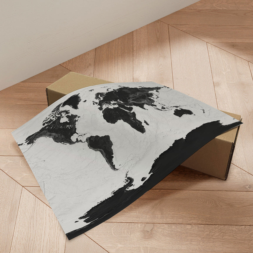 Verdenskort - Grey Current - Plakat - Incado