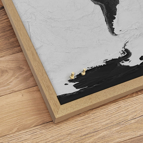 Verdenskort i egetræsramme - Grey Current - Opslagstavle - Incado