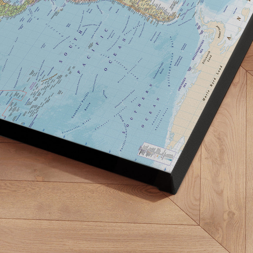 Verdenskort - Political - Lærredstryk - Incado