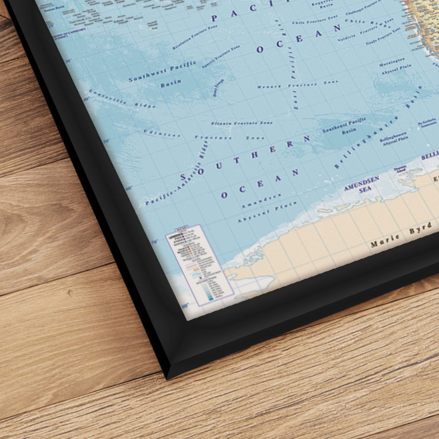 Verdenskort i sort ramme - Politcal - Plakat - Incado