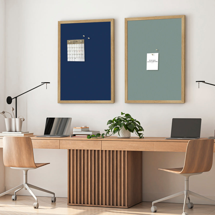 Opslagstavle med egetræsramme - Dark Blue - Incado