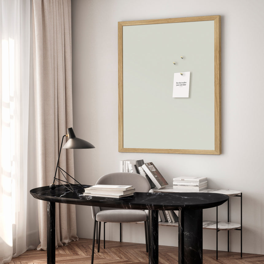 Opslagstavle med egetræsramme - Misty Mint - Incado