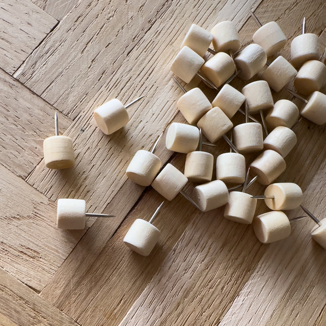 Cylinder tegnestift i træ - 50 stk - Incado