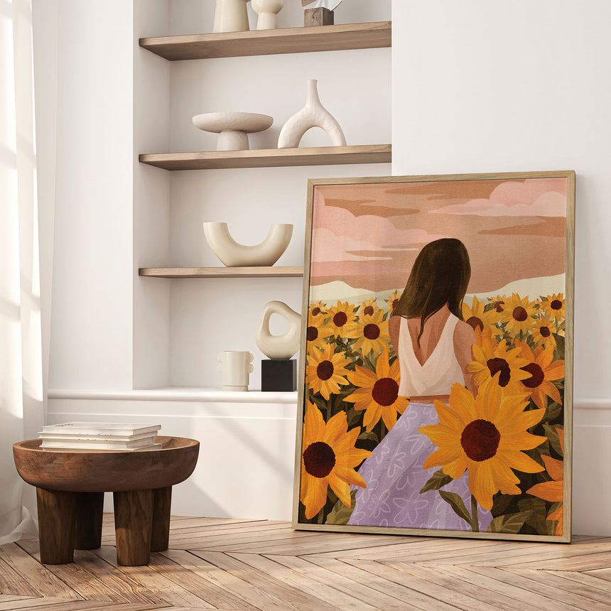 Plakat - Sunflower Solitude - Goed Blauw - Incado