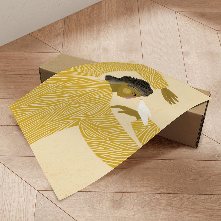 Plakat - The Woman With a Bird - Bea Müller - Incado