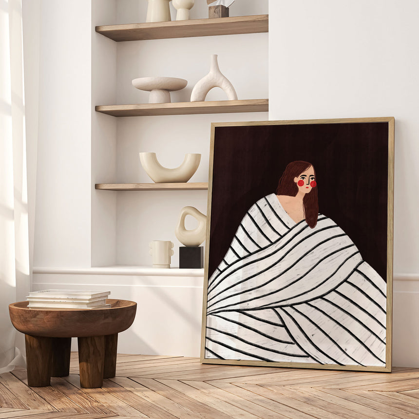 Plakat - The Woman With Black and White Stripes - Bea Müller - Incado