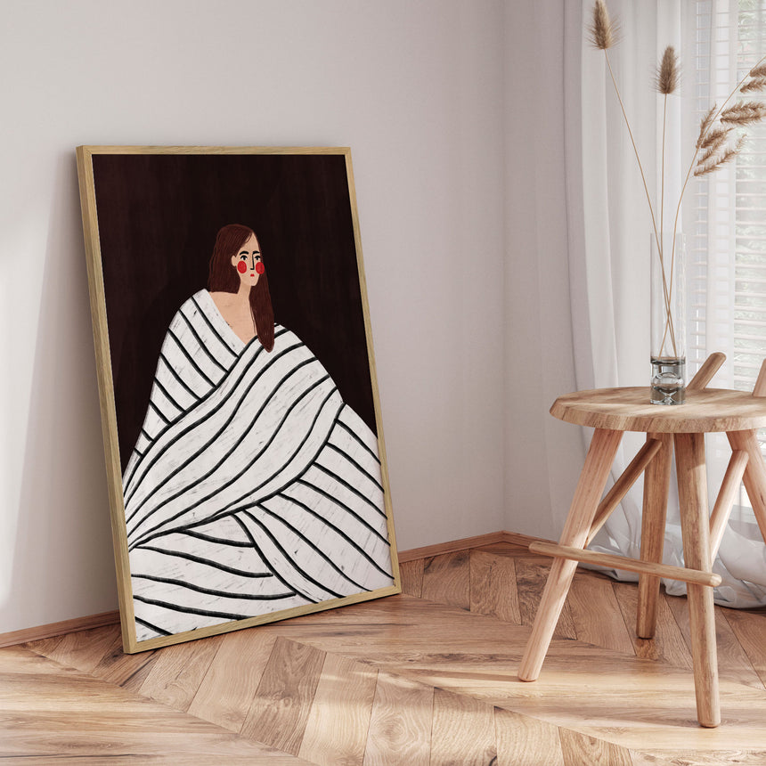 Plakat - The Woman With Black and White Stripes - Bea Müller - Incado