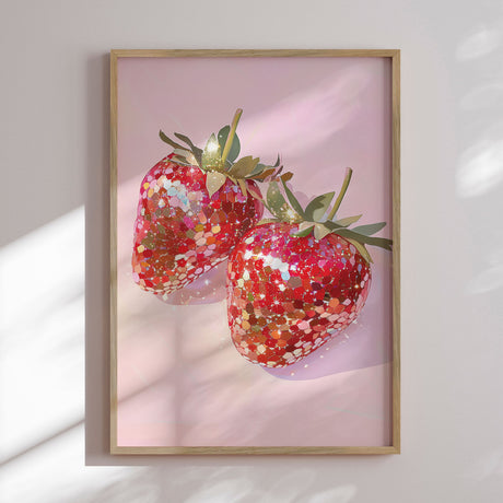 Plakat - Sparkling Strawberries - Melloi Art Prints - Incado