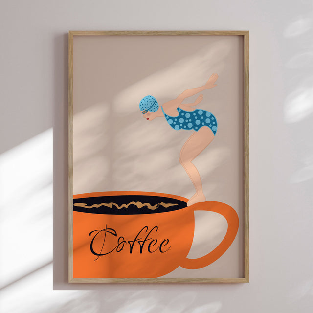 Plakat - Coffee Diver - Sannel Larson - Incado