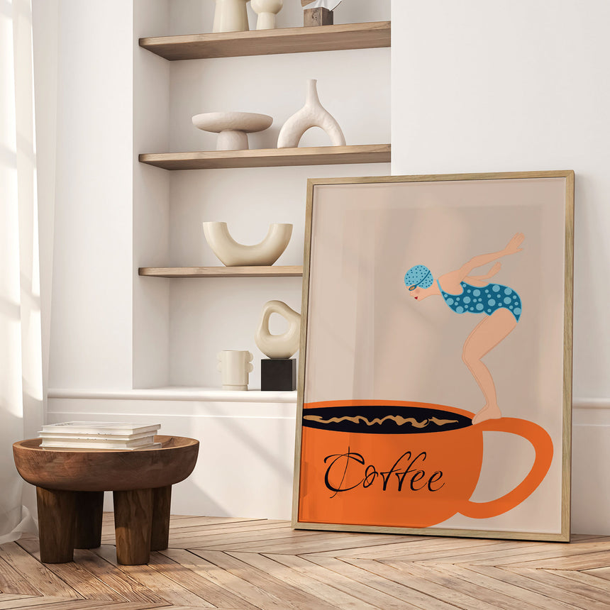 Plakat - Coffee Diver - Sannel Larson - Incado