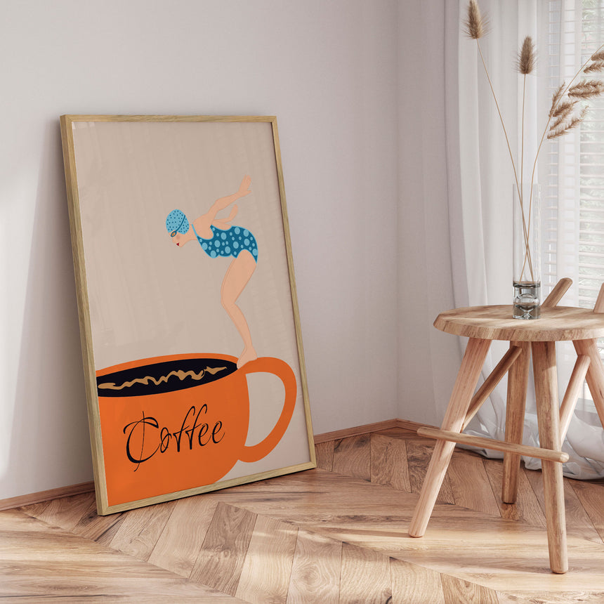 Plakat - Coffee Diver - Sannel Larson - Incado