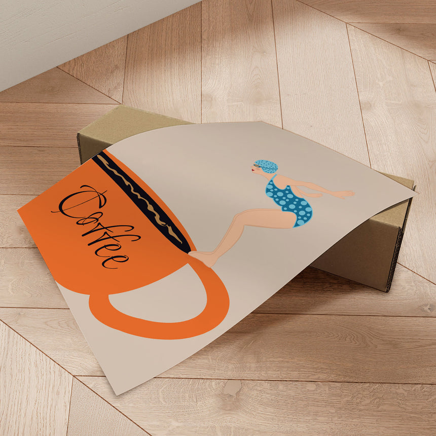 Plakat - Coffee Diver - Sannel Larson - Incado