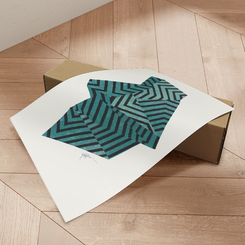 Plakat - Zen Stone IV. (blue version) - Paulina Vårregn - Incado