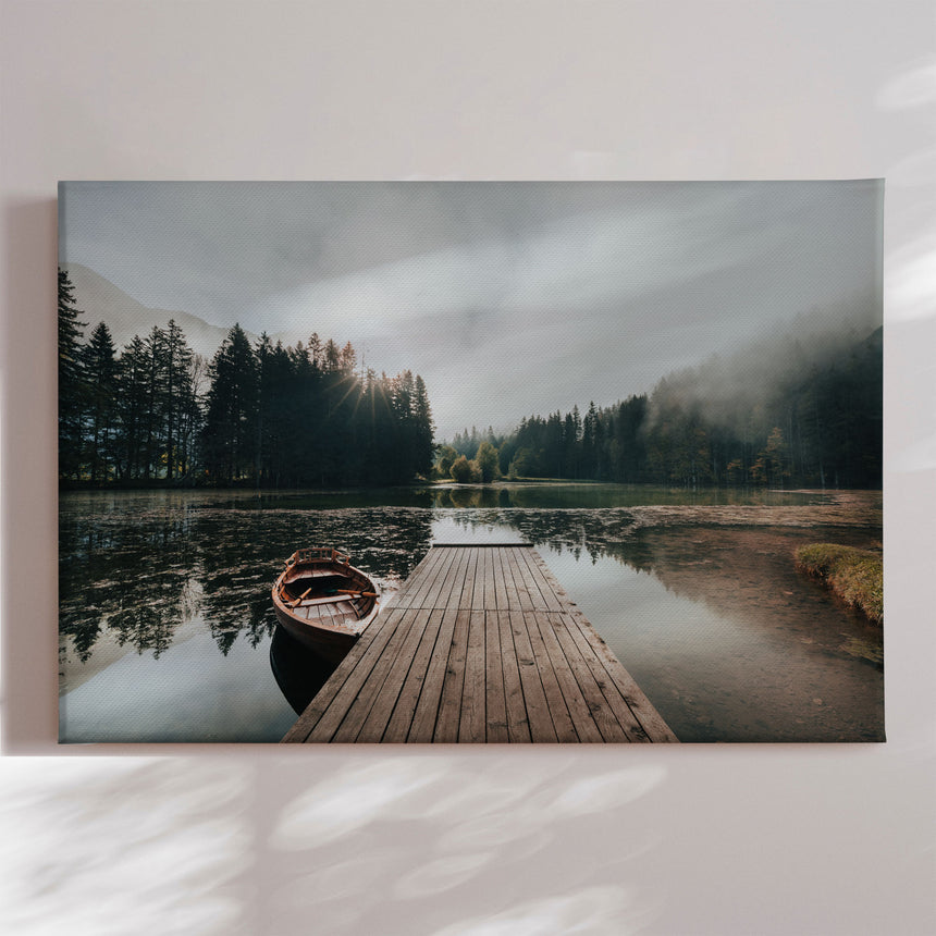 Lærredstryk - Tranquil Lake Dock - Jakob Remar